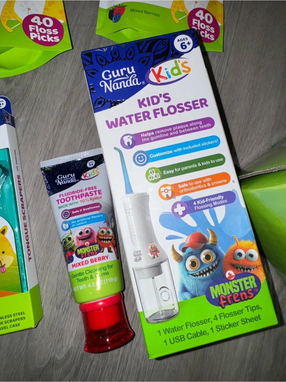 Kids Monster Frens Oral Care Kit - Blue, Purple & Pink